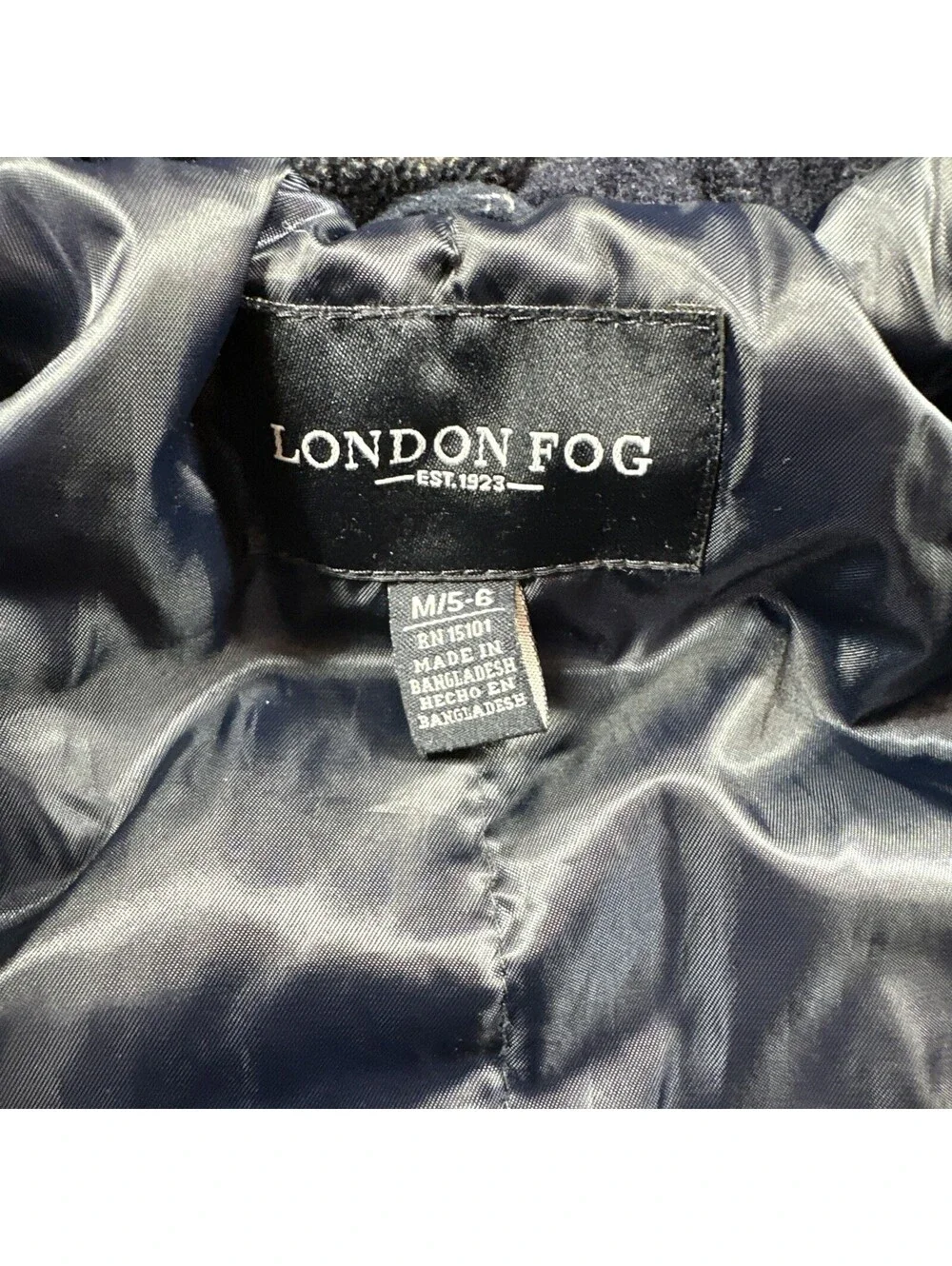 London Fog Gray Double Breasted Pea Coat Jacket Size 5 / 6 Pockets Lined